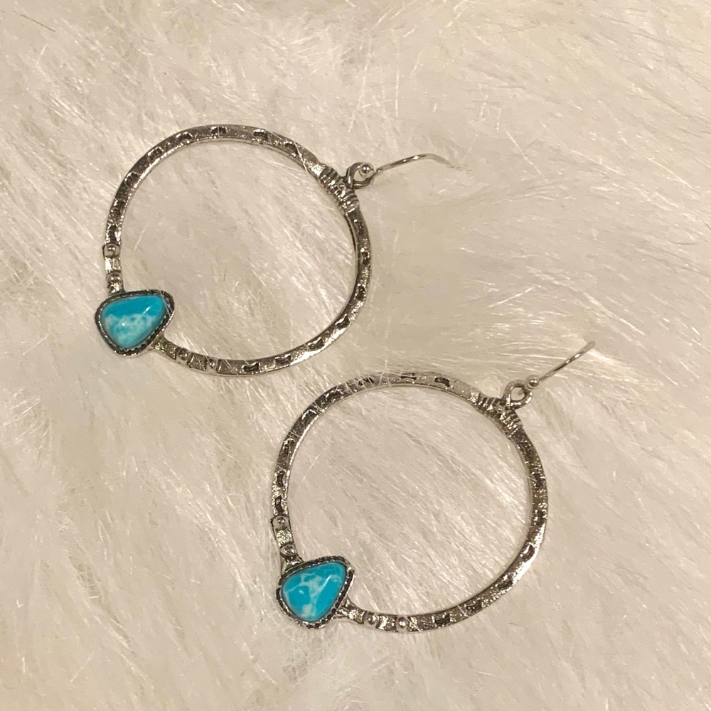 Turquoise Stone Dangle Earrings